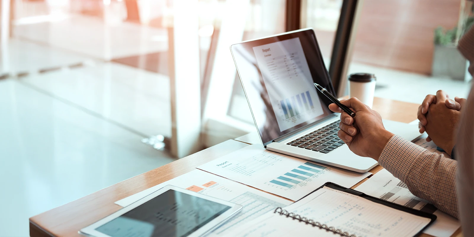 Business team reviewing valuations