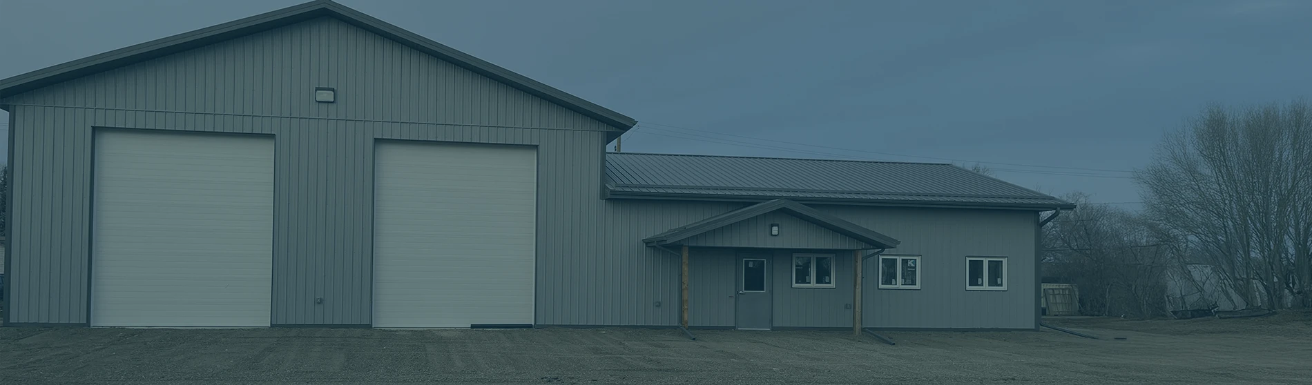 Outside view of a warehouse in Saskatchewan.