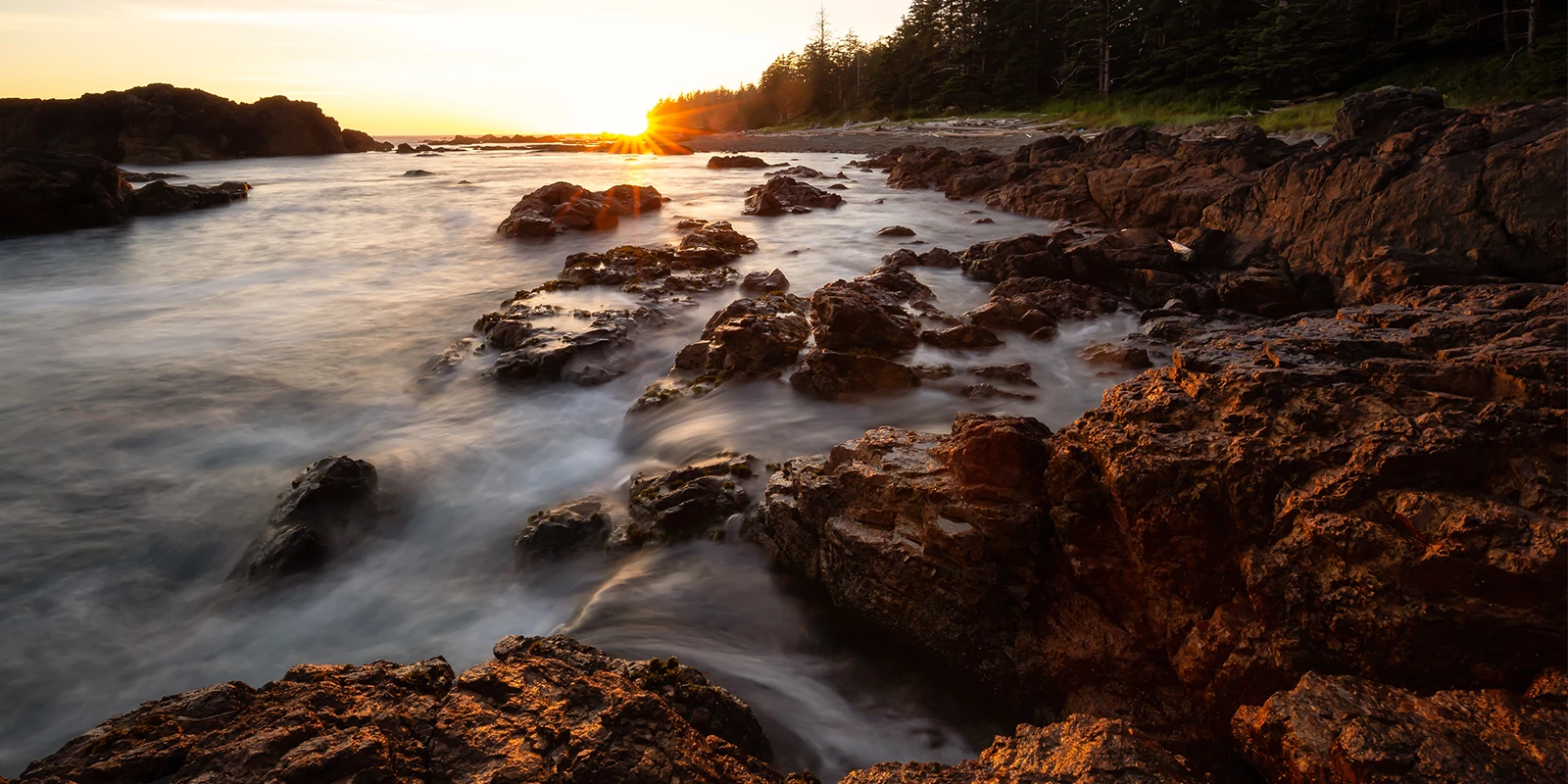 Rocky shoreline in BC