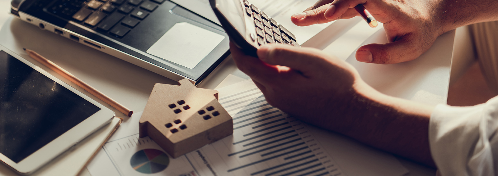 Residential home owner reviewing documents