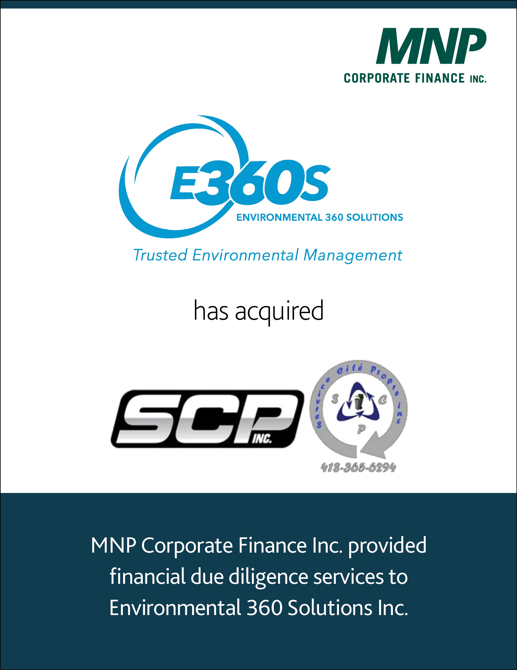Environmental 360 Solutions Lt SCP Inc and Service Cité Propre Inc