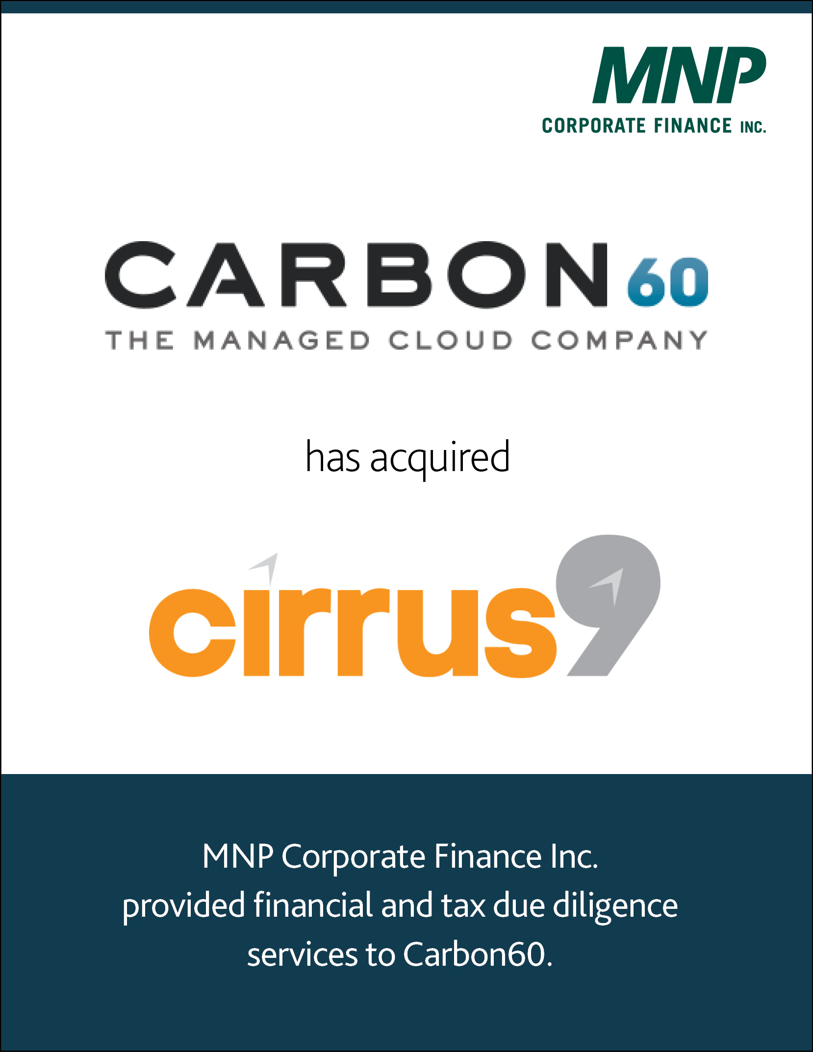 Carbon 60 has Acquired Cirrus9