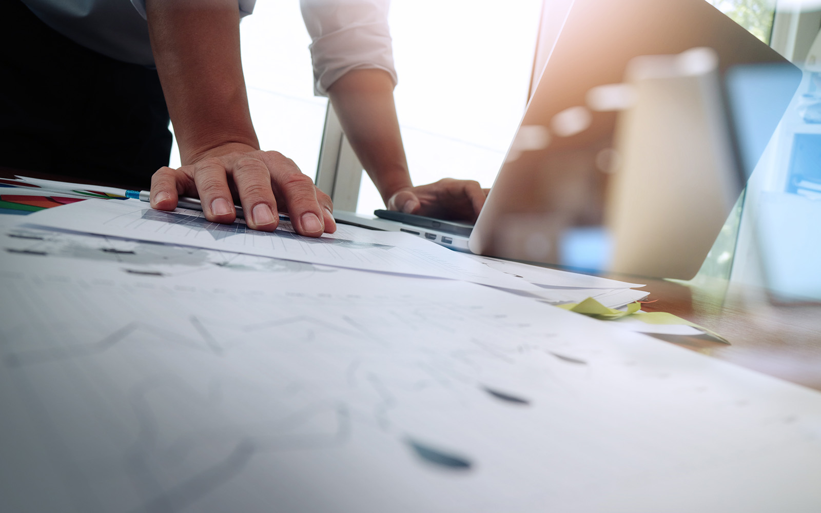 Businessman working with new modern computer and business strategy as concept